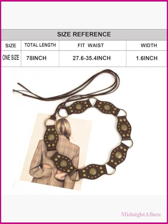 Bohemian Style Rope Braid Waist Belt, Adjustable 27.5-35.4 inch main image 4